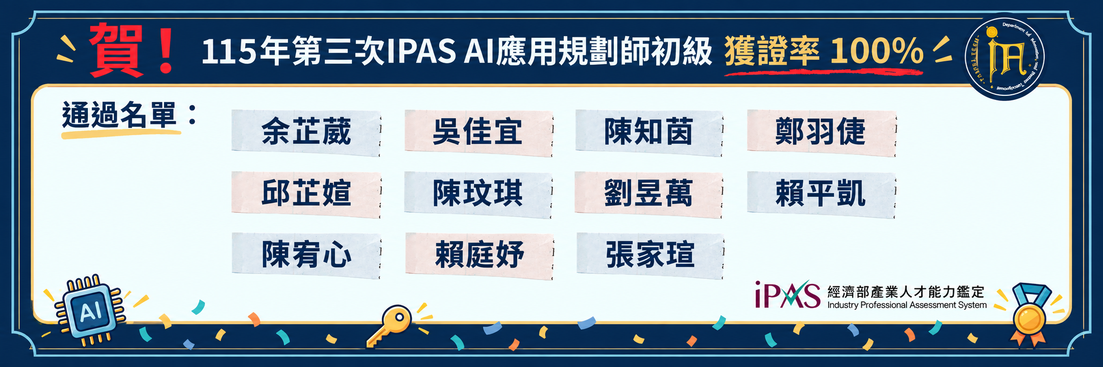 115年第三次IPAS AI應用規畫師初級獲證名單_1原頁面開啟